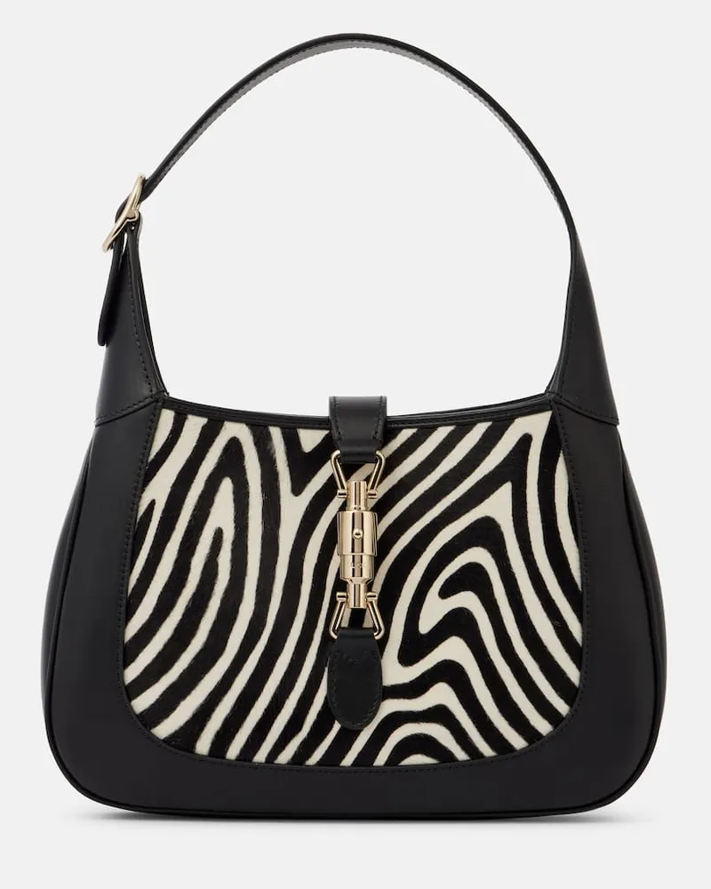 Gucci Schultertasche Jackie 1961 Small mit Kalbshaar Schwarz