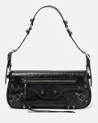 Balenciaga Schultertasche Le Cagole Small aus Leder Schwarz