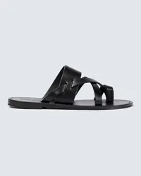 Saint Laurent Sandalen Culver aus Leder Schwarz