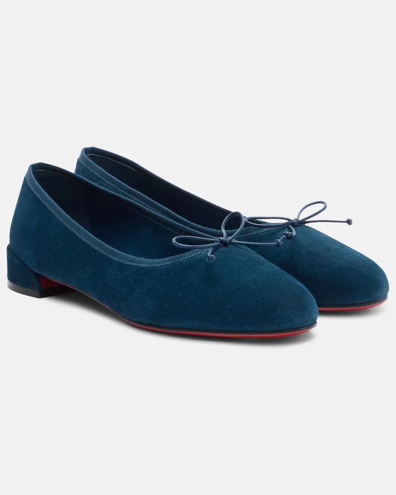 Christian Louboutin Ballerinas Sweetie Jane aus Veloursleder Blau