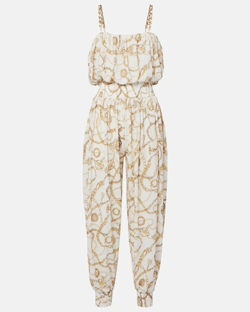 Balmain Bedruckter Jumpsuit Gold