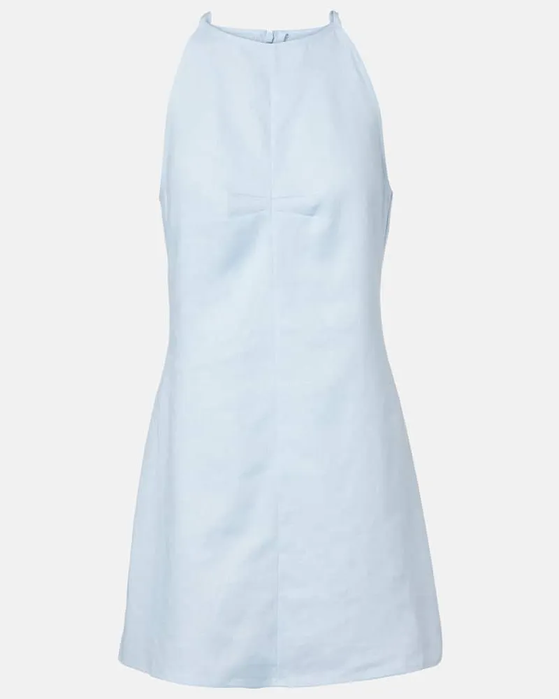 ASCENO Minikleid Antigua aus Leinen Blau