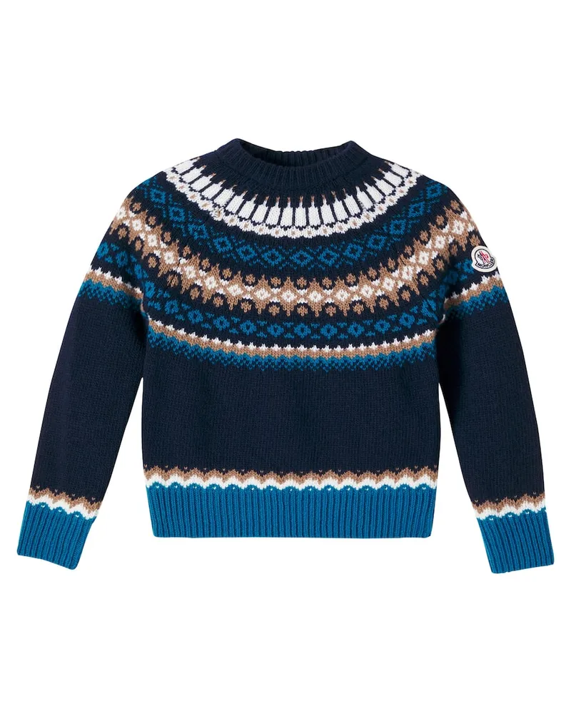 Moncler Pullover aus Schurwolle Blau