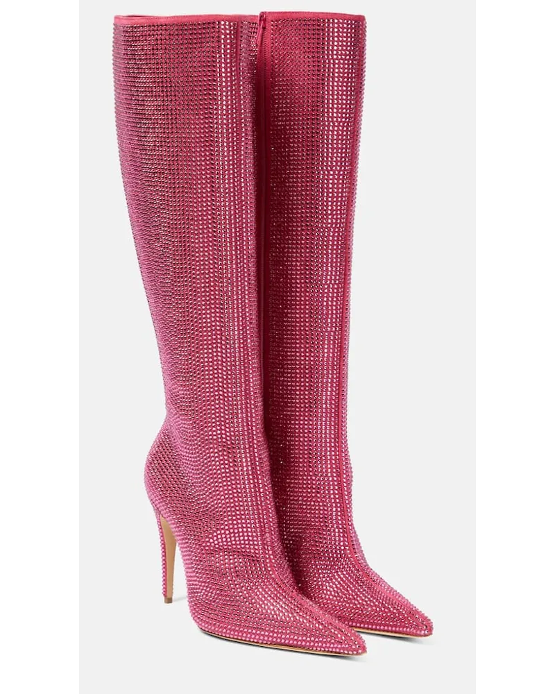 Magda Butrym Stiefel aus Leder mit Kristallen Pink