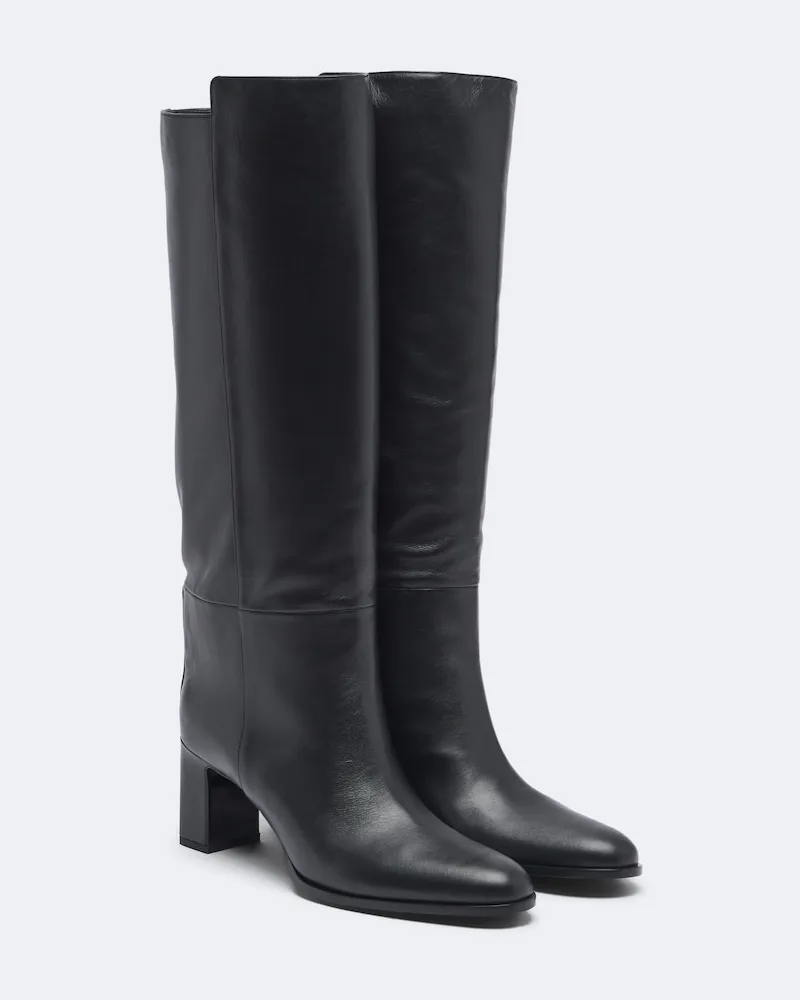 Jimmy Choo Kniehohe Stiefel Caly aus Leder Schwarz