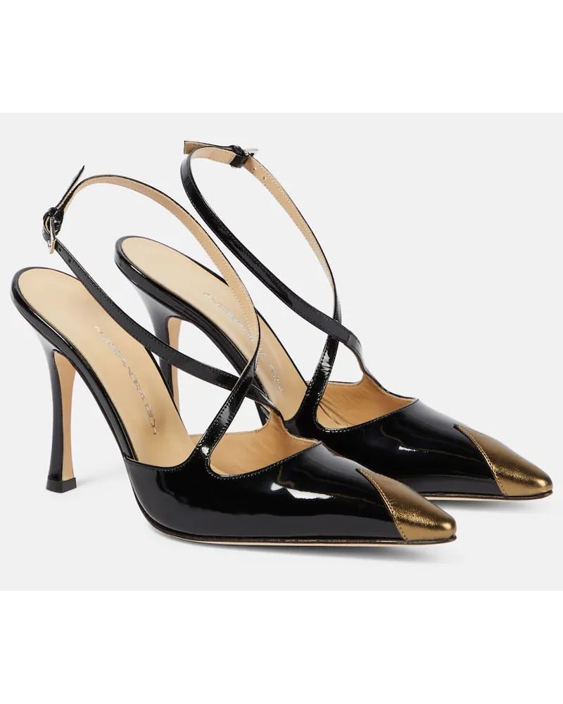 Alessandra Rich Pumps aus Lackleder Schwarz