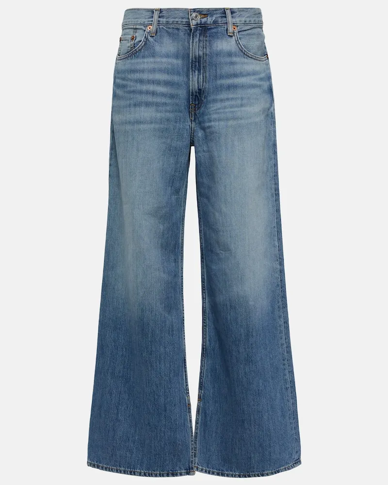 RE/DONE Low-Rise Wide-Leg Jeans Low Rider Blau