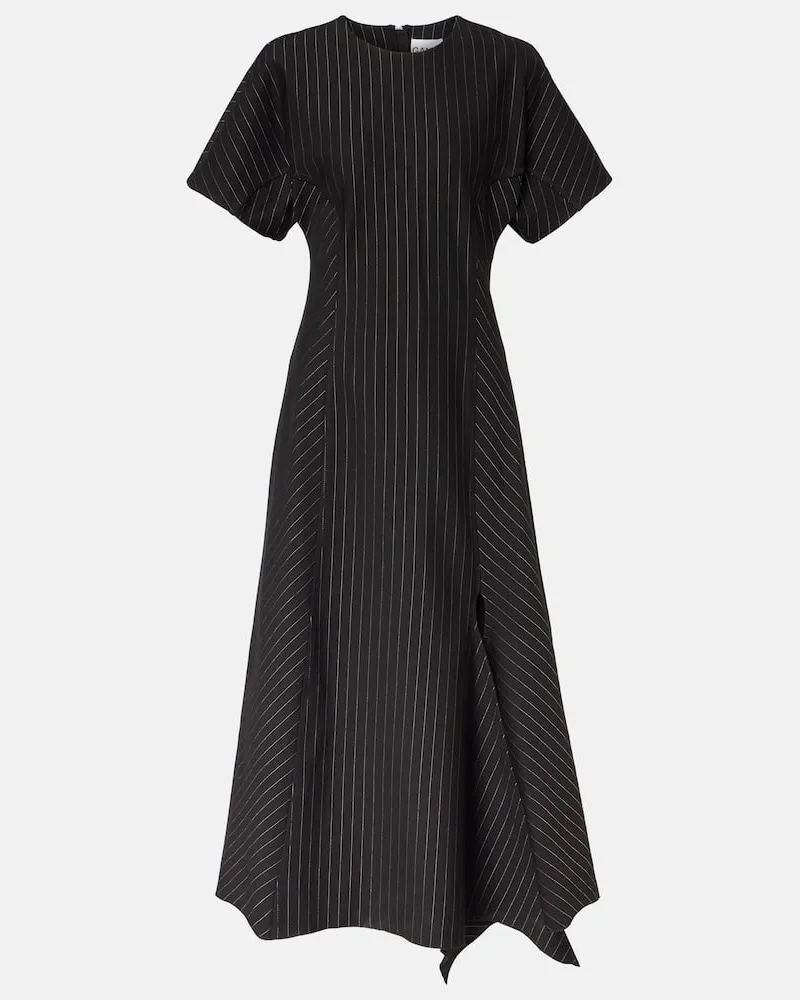 Ganni Midikleid Schwarz