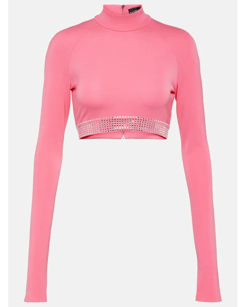 David Koma Verziertes Cropped-Top Pink