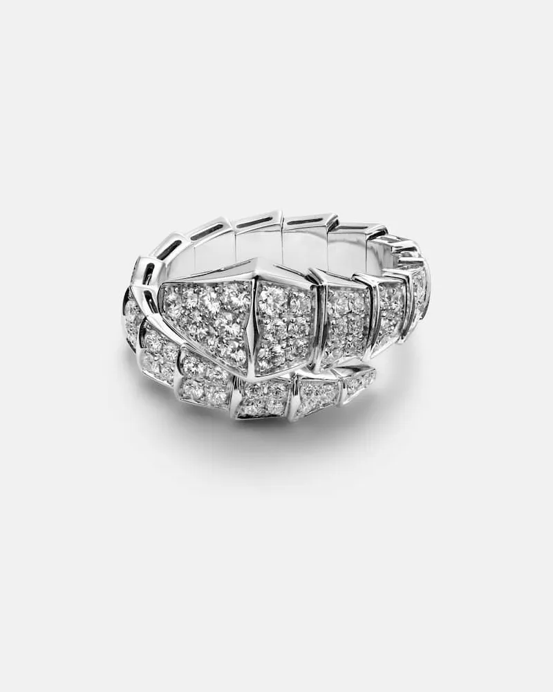 Bulgari Ring Serpenti Viper aus 18kt Weißgold mit Diamanten Silber