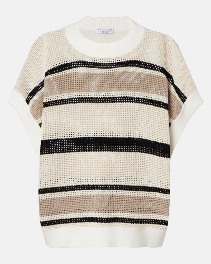 Brunello Cucinelli Top aus Baumwolle Beige
