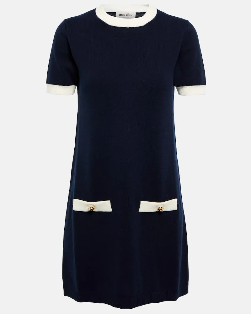 Miu Miu Minikleid aus Kaschmir Blau