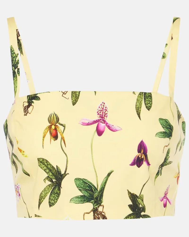 Oscar de la Renta Cropped-Top aus einem Baumwollgemisch Gelb
