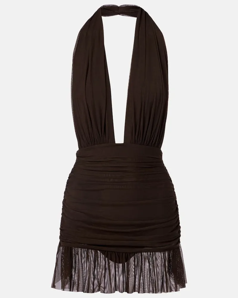 Norma Kamali Minikleid Braun