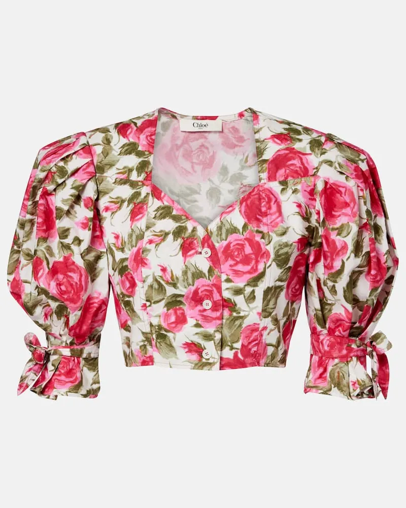 Chloé Chloé Bedruckte Bluse aus Baumwolle Rosa