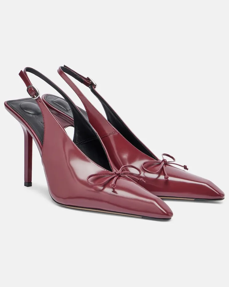 Jacquemus Slingback-Pumps Cubisto 100 aus Leder Burgunderrot