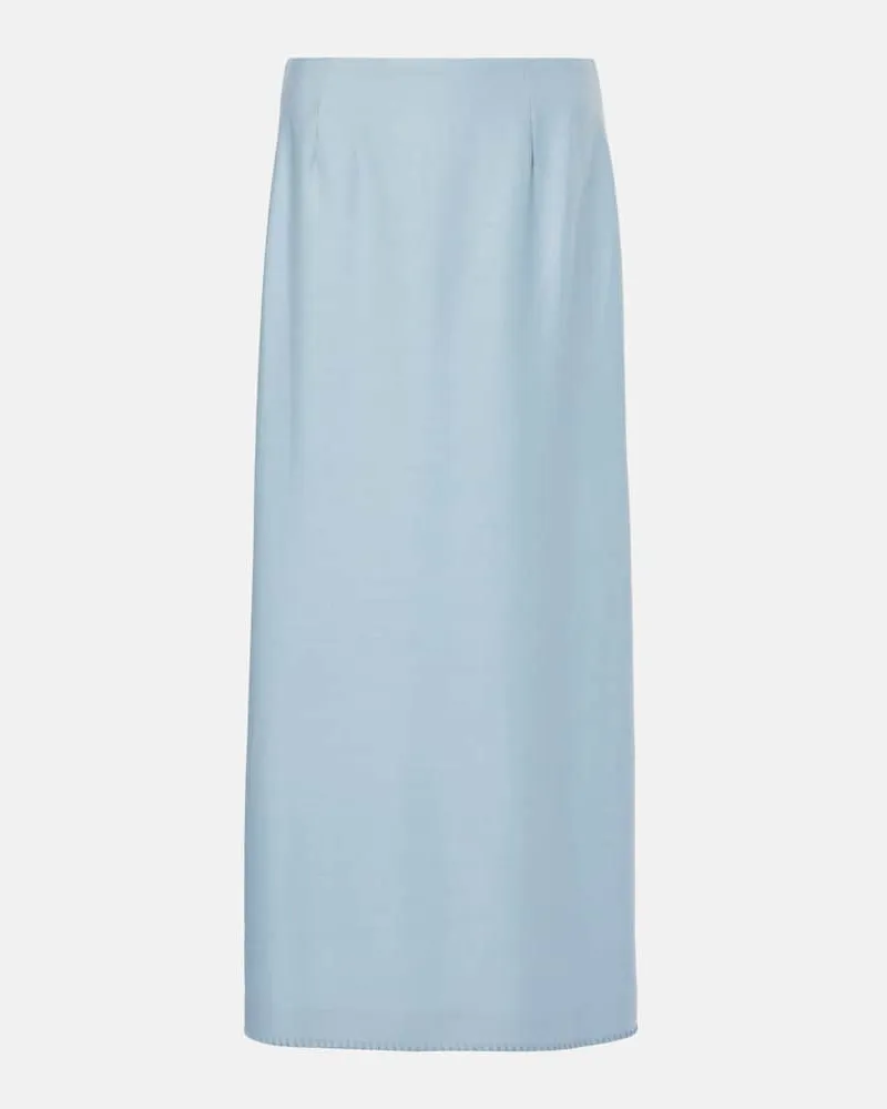 Gabriela Hearst Midirock Defina aus Seide und Wolle Blau