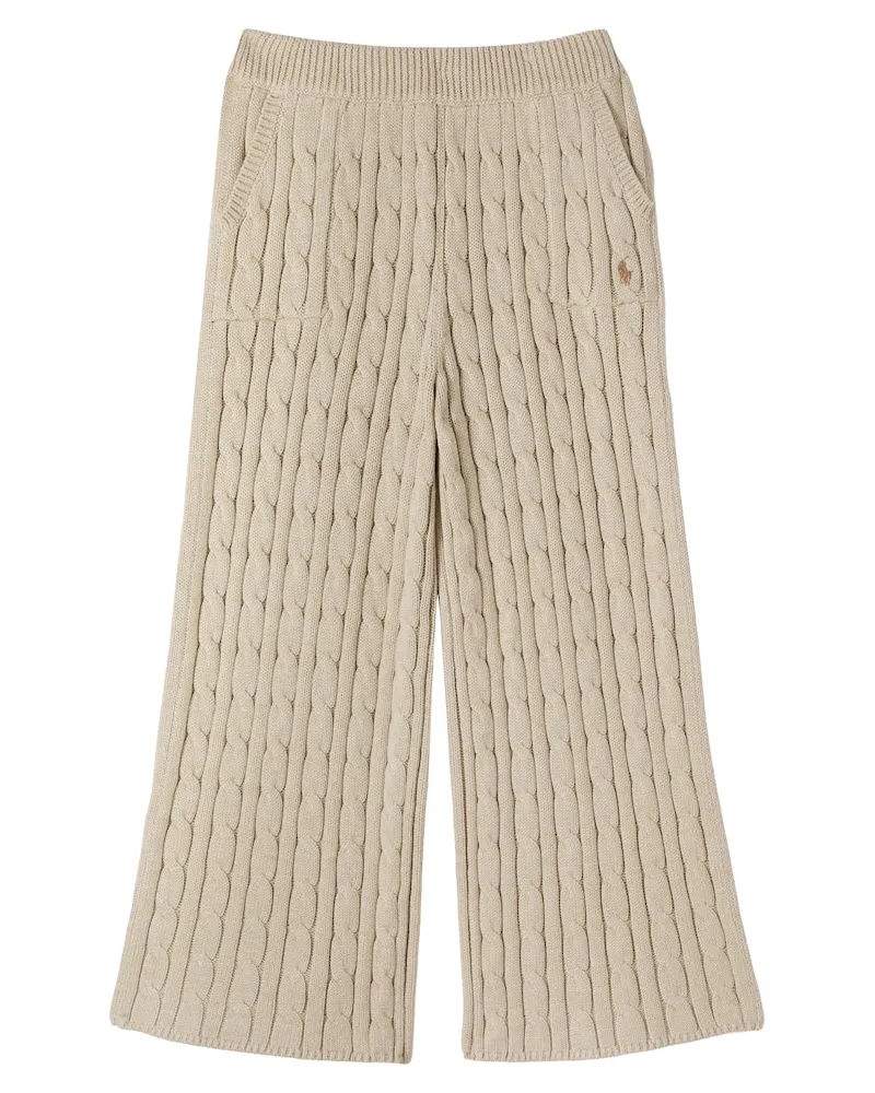 Ralph Lauren Hose aus Baumwolle mit Zopfstrickmuster Beige
