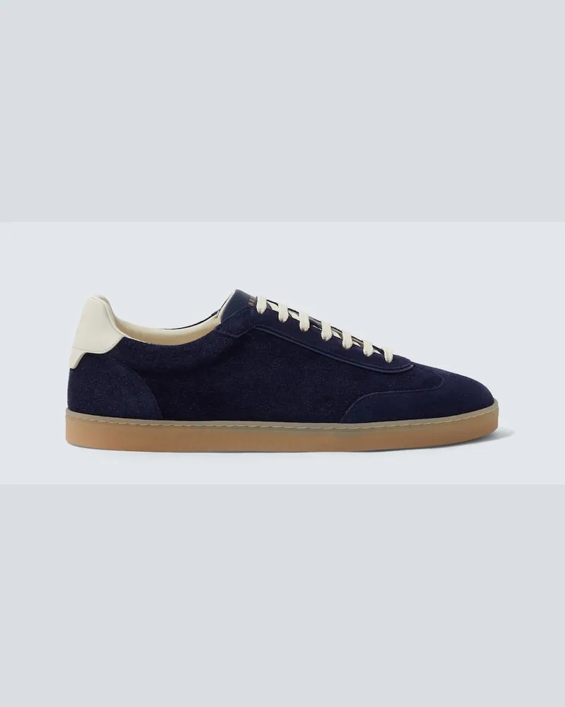 Brunello Cucinelli Sneakers aus Veloursleder Blau
