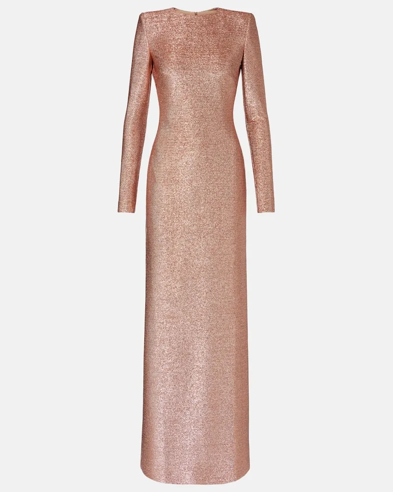 Oscar de la Renta Robe aus Lamé Pink