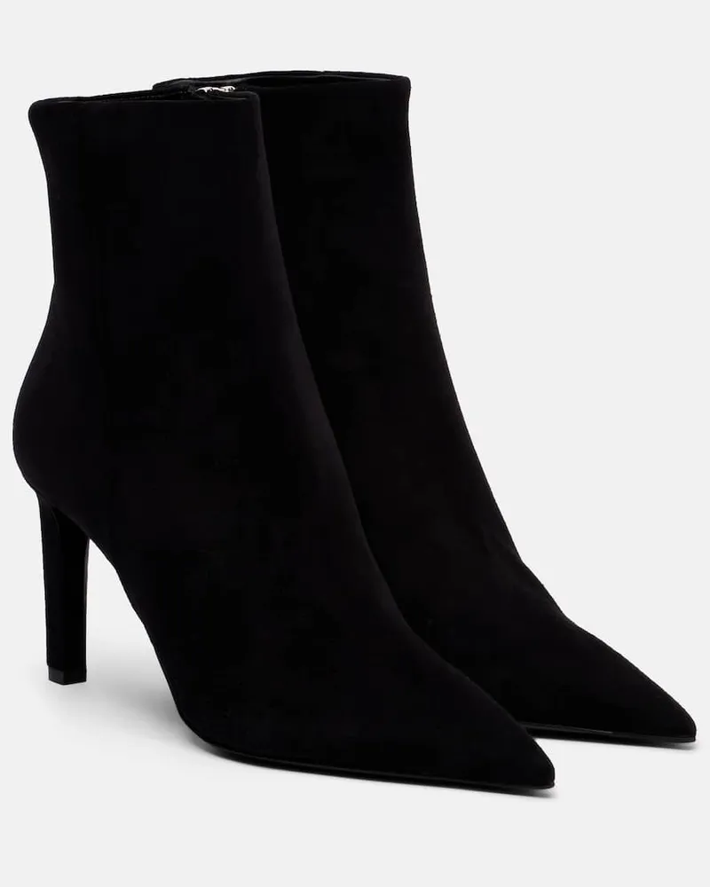 Jimmy Choo Ankle Boots Frankie 85 aus Veloursleder Schwarz