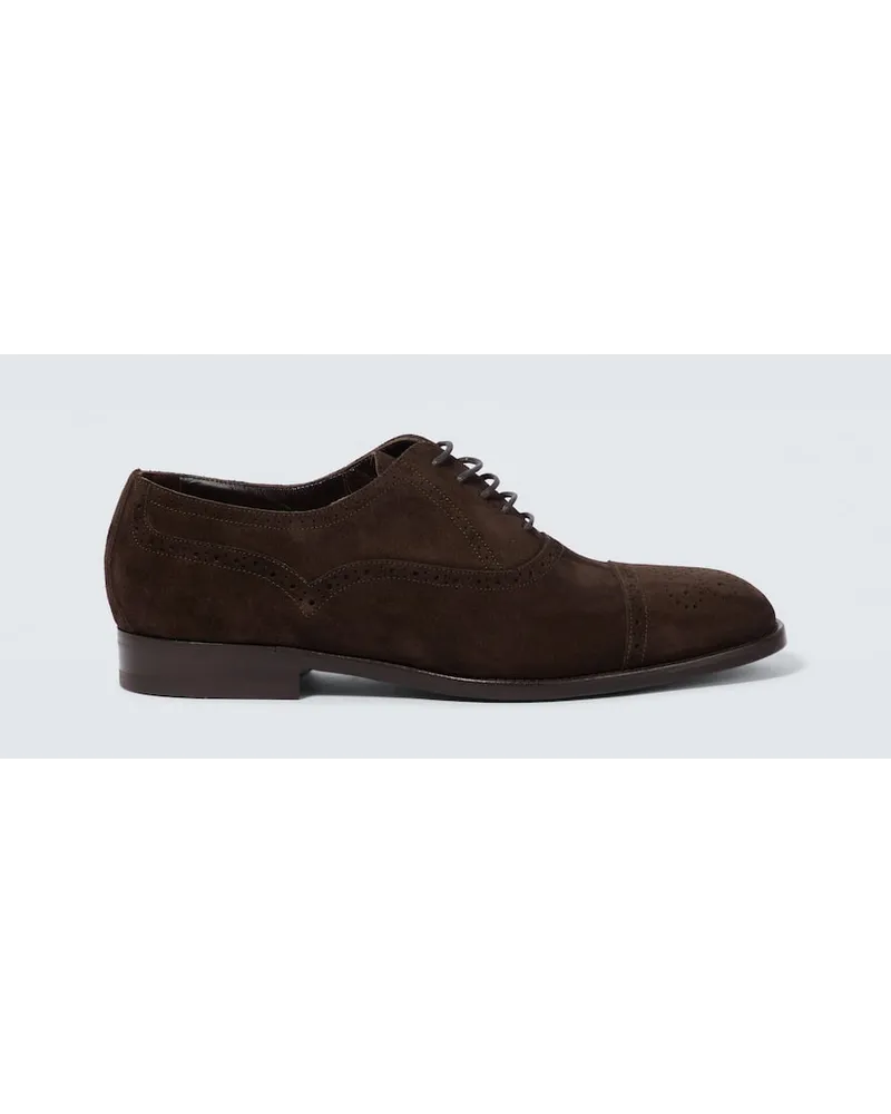 Manolo Blahnik Schnürschuhe Witney aus Veloursleder Braun