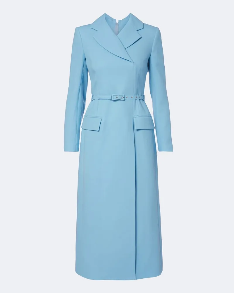 EMILIA WICKSTEAD Midikleid Kalonice aus Woll-Crêpe Blau