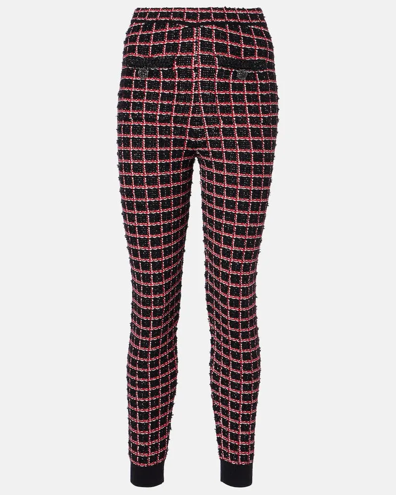 Self-Portrait Hose aus Tweed Schwarz