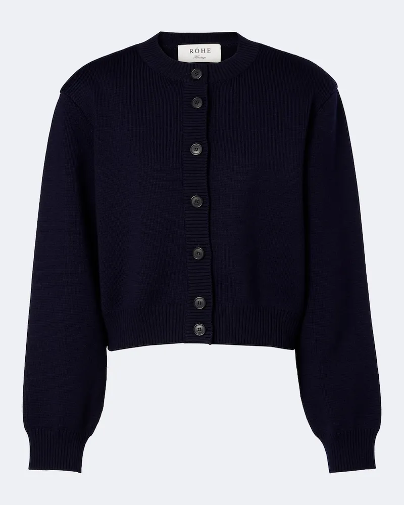 Róhe Róhe Cardigan aus einem Wollgemisch Blau