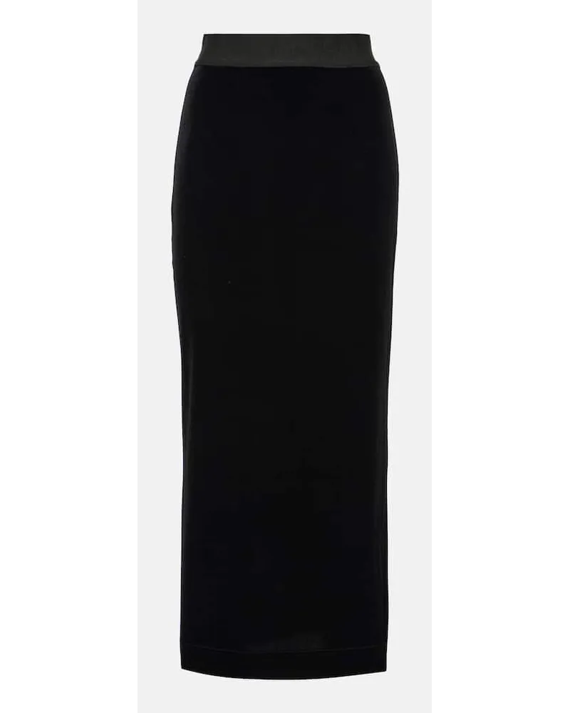 Dolce & Gabbana Bleistiftrock aus Samt Schwarz