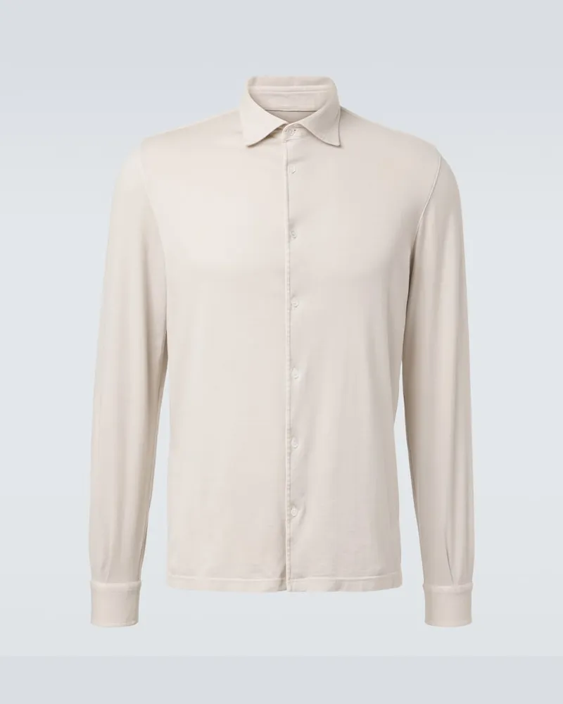 Fedeli Hemd aus Baumwoll-Jersey Beige