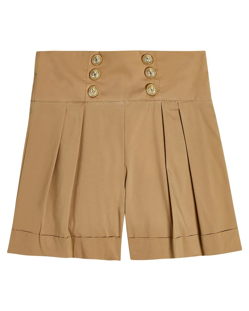Balmain Shorts aus einem Baumwollgemisch Beige