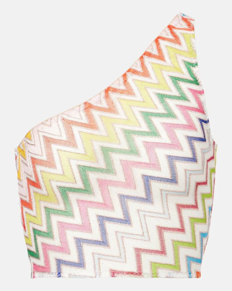 Missoni One-Shoulder-Top aus Häkelstrick Multicolor