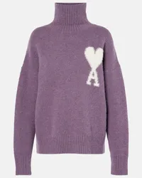 AMI Paris Rollkragenpullover Ami de Cour Lila