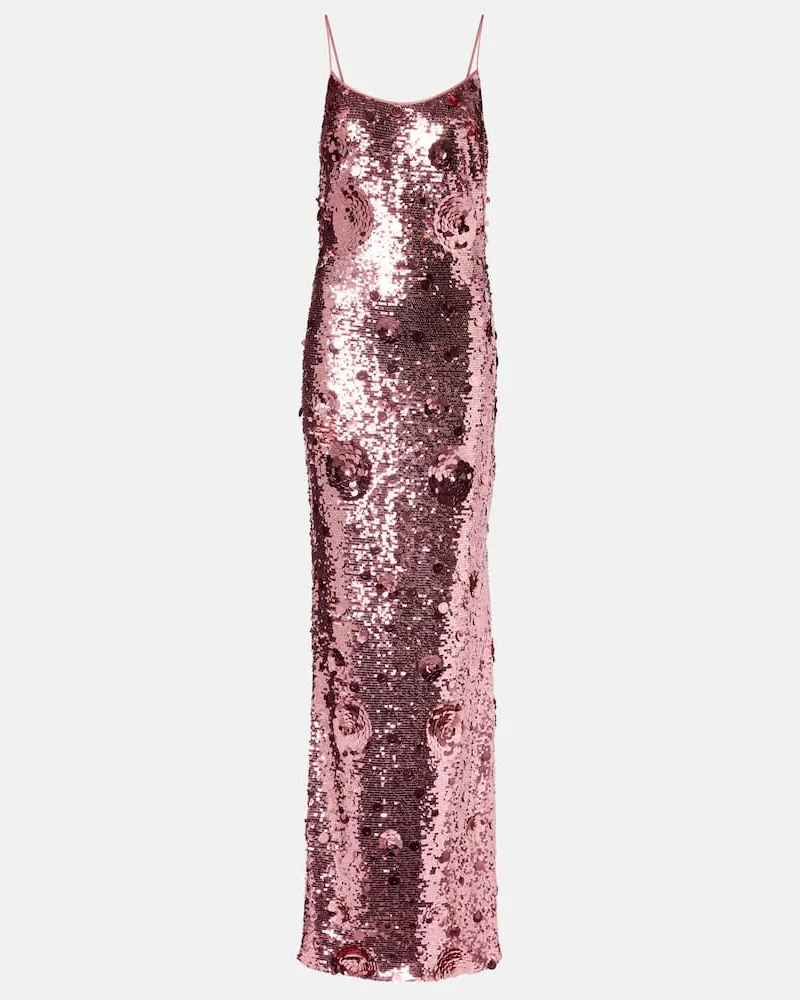 The New Arrivals Ilkyaz Ozel Robe Isis mit Pailletten Pink