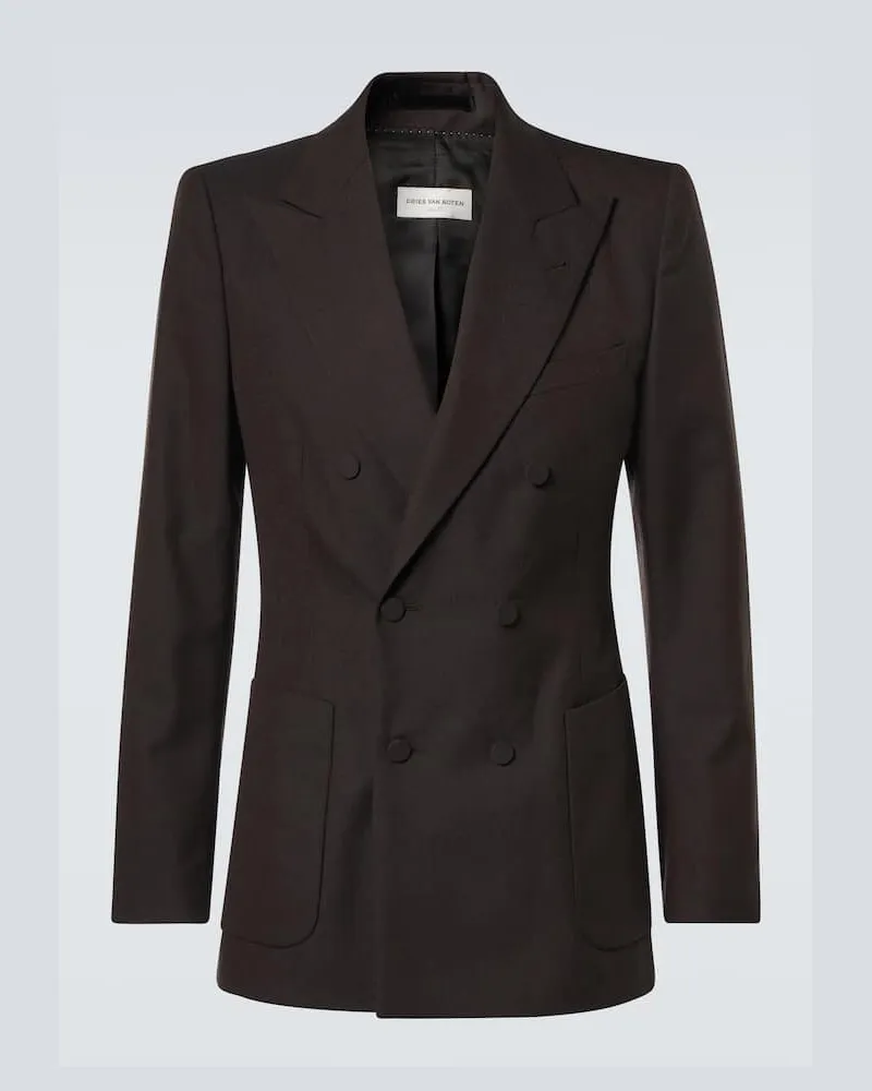 Dries van Noten Blazer aus Wolle Braun