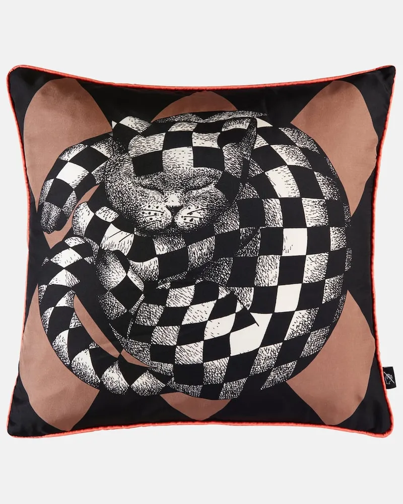 Fornasetti Kissen High Fidelity aus Seide Multicolor