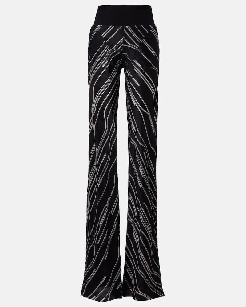 Rick Owens Weite Hose Bias aus Cady-Crêpe Schwarz