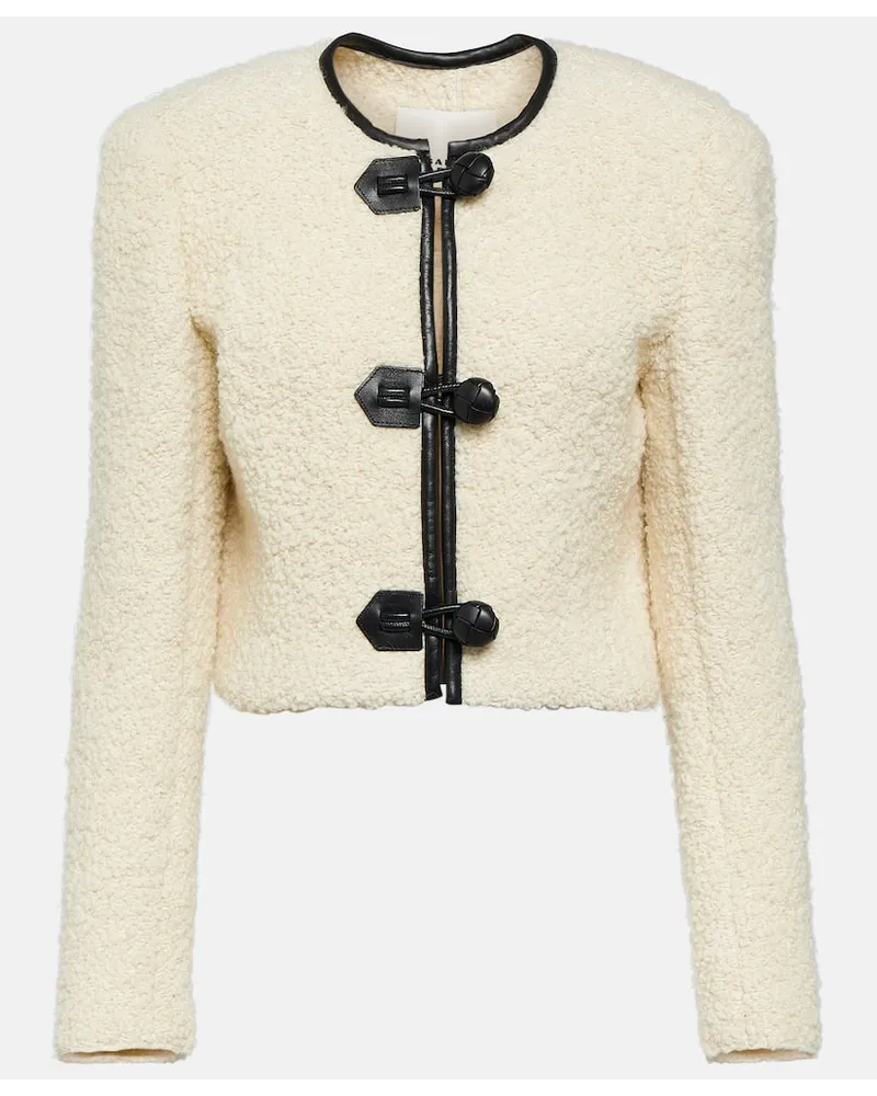 Isabel Marant Jacke Gradilia aus Wolle mit Leder Beige