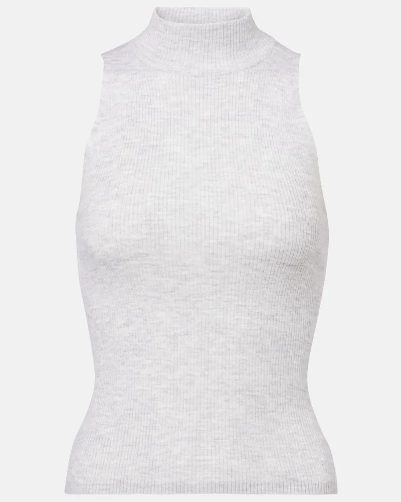 Brunello Cucinelli Top aus Rippstrick Grau