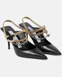 Jimmy Choo X Jean Paul Gaultier Verzierte Mules aus Leder Schwarz