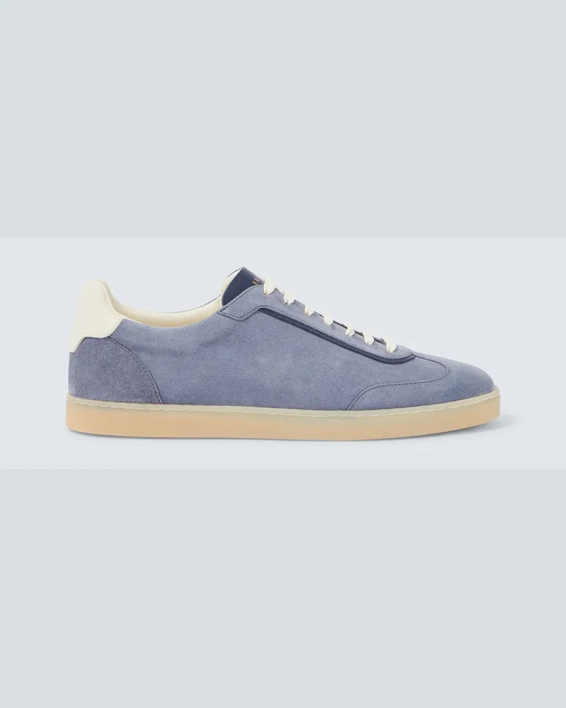 Brunello Cucinelli Sneakers aus Veloursleder Blau