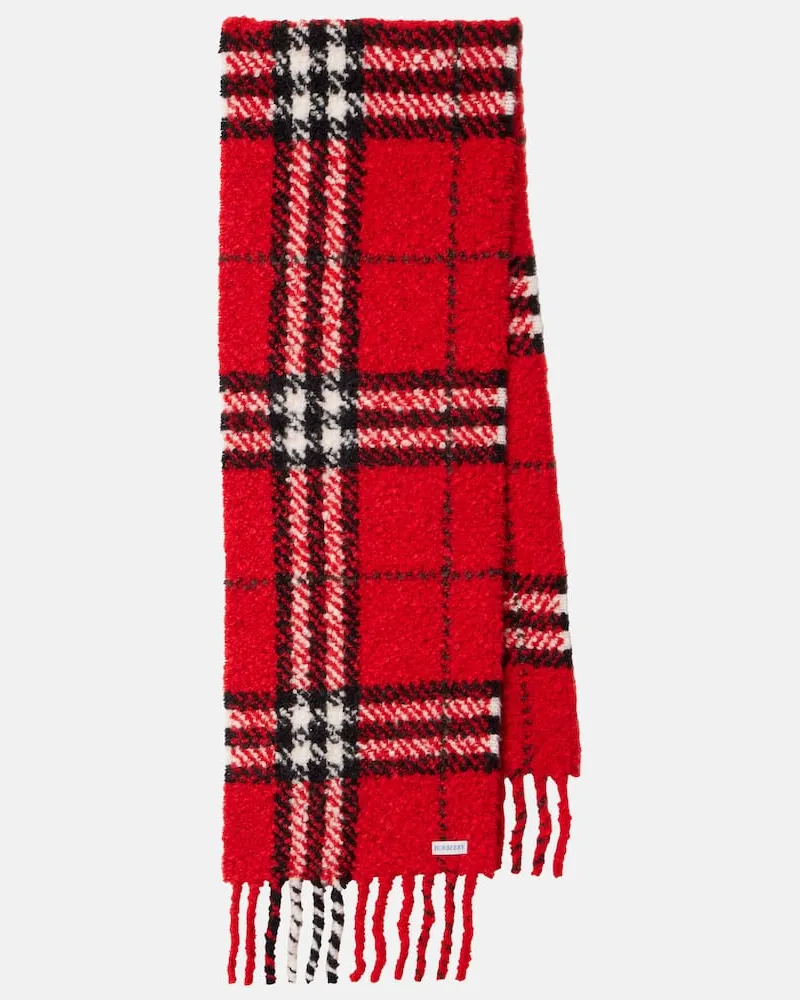 Burberry Schal Burberry Check aus Bouclé Rot