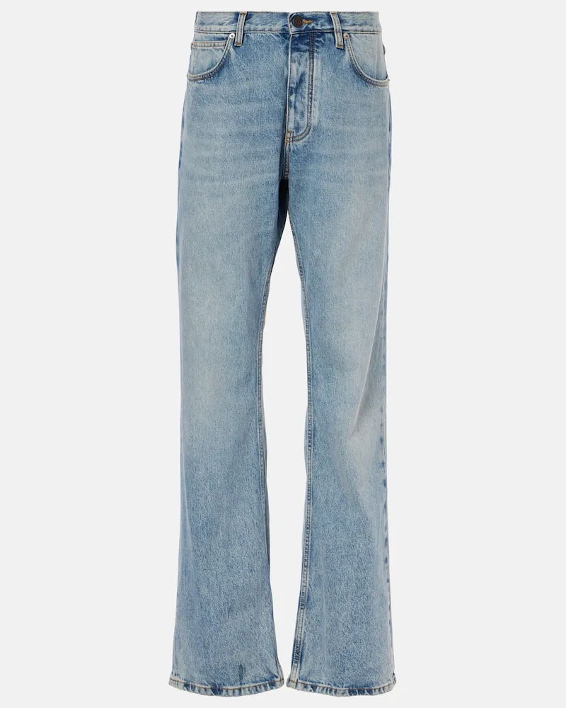 Balenciaga Low-Rise Straight Jeans Blau