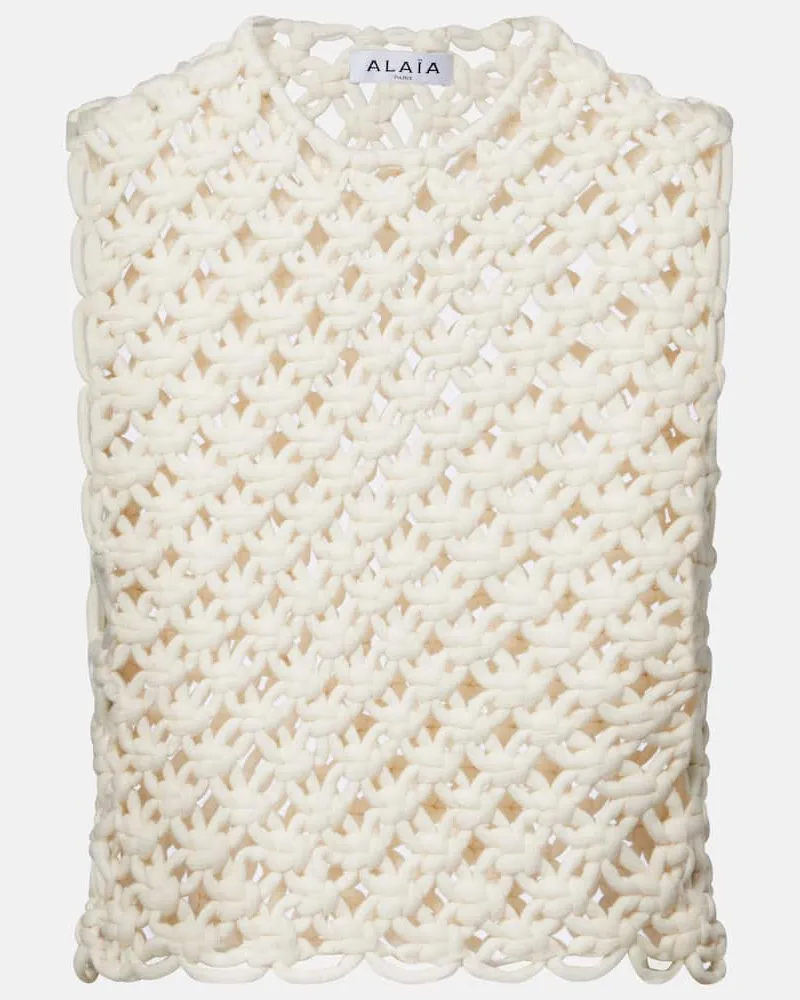 Alaïa Alaïa Top aus einem Baumwollgemisch Beige