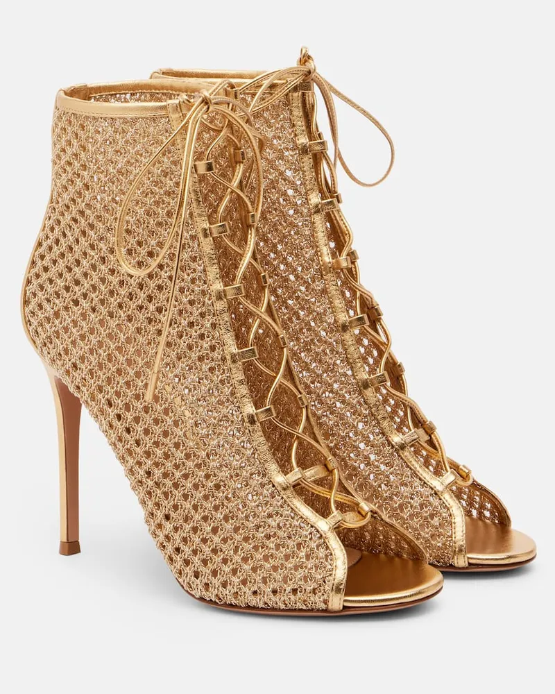 Gianvito Rossi Ankle Boots 105 mit Metallic-Leder Gold