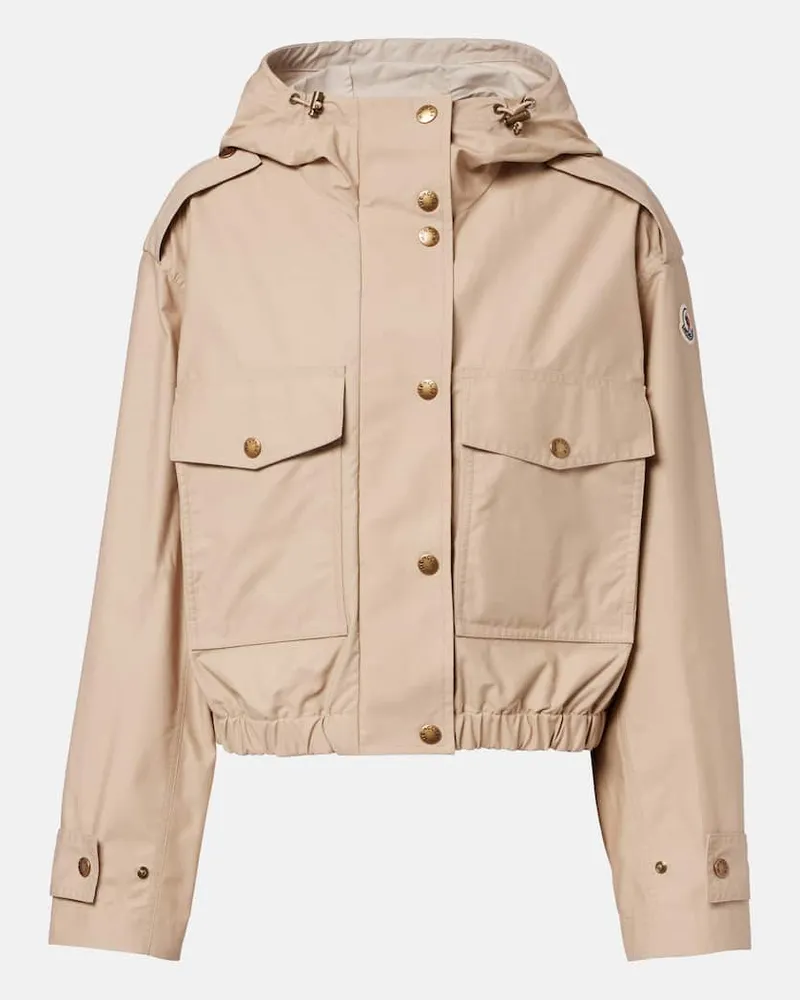 Moncler Cropped-Jacke Carex aus Popeline Beige
