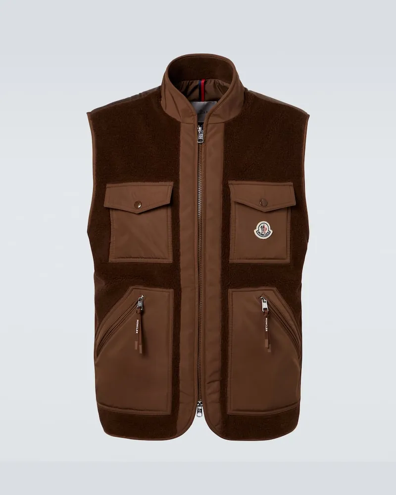 Moncler Daunenweste Karakai mit Fleece Braun