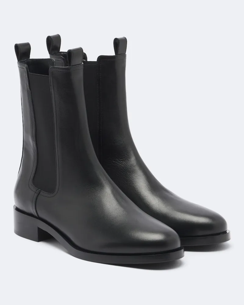 aeyde Chelsea Boots Caspar aus Leder Schwarz