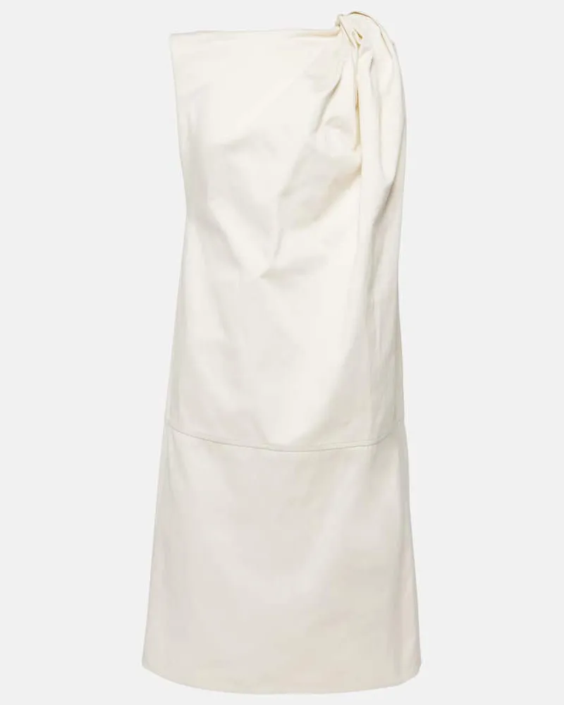 Totême Minikleid aus Baumwolle und Leinen Neutral